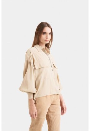 Camisa Oversized Utilitaria ágata Para Mujer Manga Larga Camisa Oversized Utilitaria ágata Para Mujer Manga Larga Arena S Vélez