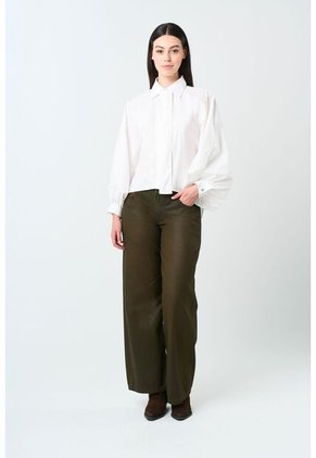 Camisa Maga Larga Silueta Globo Para Mujer Cleo Camisa Maga Larga Silueta Globo Para Mujer Cleo Crema XL VÉLEZ