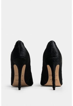 Tacones Cerrados De Cuero Pelo Para Mujer Silueta Punta Tacones Cerrados De Cuero Pelo Para Mujer Silueta Punta Negro 35 Vélez