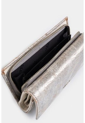 Billetera Real De Cuero Folia Para Mujer Efecto Con Monedero Billetera Real De Cuero Folia Para Mujer Efecto Con Monedero Plata Vélez