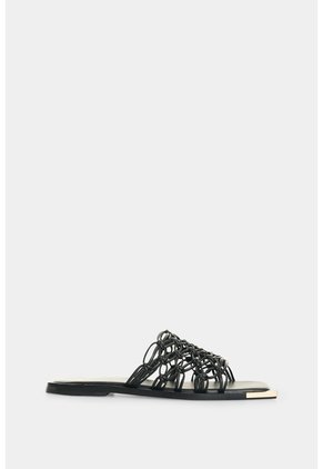 Sandalia Plana En Cuero Para Mujer Orquidea Sandalia Plana En Cuero Para Mujer Orquidea Negro 37 VÉLEZ
