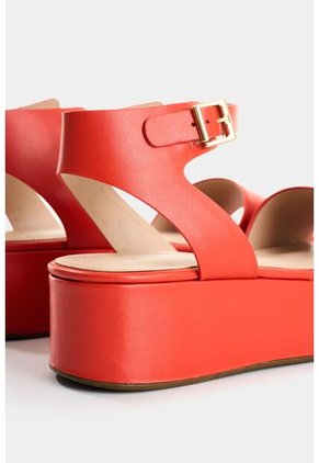 Sandalia Plataforma De Cuero Para Mujer Soren Sandalia Plataforma De Cuero Para Mujer Soren Rojo 40 VÉLEZ