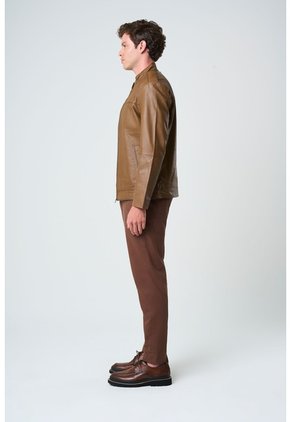 Chaqueta Bosa De Cuero Para Hombre Fit Semi Holgado Chaqueta Bosa De Cuero Para Hombre Fit Semi Holgado Miel L VÉLEZ