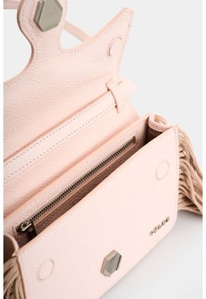 Bandolera Mini Garniel De Cuero Con Flecos Para Mujer Bandolera Mini Garniel De Cuero Con Flecos Para Mujer Rosado VÉLEZ