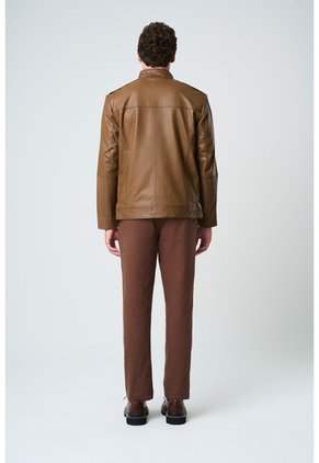 Chaqueta Bosa De Cuero Para Hombre Fit Semi Holgado Chaqueta Bosa De Cuero Para Hombre Fit Semi Holgado Miel L VÉLEZ