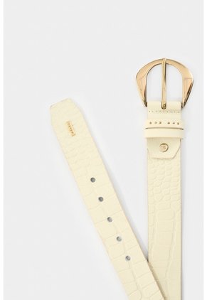 Cinturón Unifaz De Cuero Para Mujer Astra Cinturón Unifaz De Cuero Para Mujer Astra Blanco L VÉLEZ