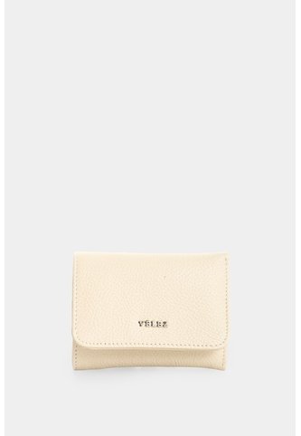 Billetera Pequeña En Cuero Para Mujer Billetera Pequeña En Cuero Para Mujer Crema VÉLEZ Vélez