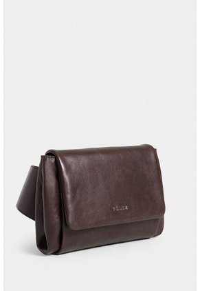 Riñonera River De Cuero Para Hombre Chapa Metálica Riñonera River De Cuero Para Hombre Chapa Metálica Cafe Vélez