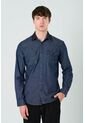 Sobrecamisa Alcor Manga Larga De Algodón Para Hombre Detalles Cuero Sobrecamisa Alcor Manga Larga De Algodón Para Hombre Detalles Cuero Azul Oscuro M VÉLEZ de Vélez