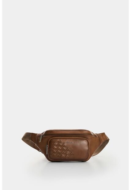 Riñonera Mini De Cuero Con Detalle Tejido Para Hombre Brunet 2.0 Riñonera Mini De Cuero Con Detalle Tejido Para Hombre Brunet 2.0 Miel VÉLEZ