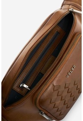 Riñonera Mini De Cuero Con Detalle Tejido Para Hombre Brunet 2.0 Riñonera Mini De Cuero Con Detalle Tejido Para Hombre Brunet 2.0 Miel VÉLEZ