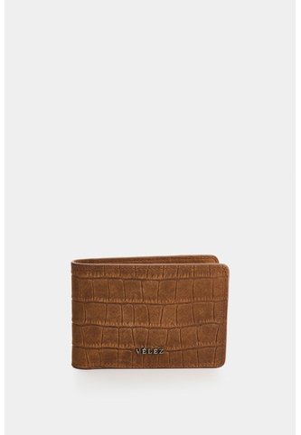 Billetera En Cuero Nobuck Croco Para Hombre Tessa 2.0 Billetera En Cuero Nobuck Croco Para Hombre Tessa 2.0 Miel VÉLEZ Vélez