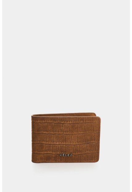 Billetera En Cuero Nobuck Croco Para Hombre Tessa 2.0 Billetera En Cuero Nobuck Croco Para Hombre Tessa 2.0 Miel VÉLEZ