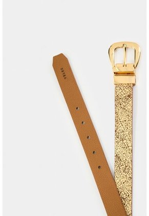 Cinturón Iskay Doble Faz En Cuero Folia Para Mujer Cinturón Iskay Doble Faz En Cuero Folia Para Mujer Dorado L VÉLEZ