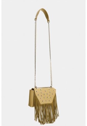 Bandolera Mini Lili De Cuero Con Flecos Y Taches Para Mujer Bandolera Mini Lili De Cuero Con Flecos Y Taches Para Mujer Verde Oliva VÉLEZ