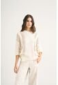 Sweater Tejido Para Mujer Detalle Brillo Sweater Tejido Para Mujer Detalle Brillo Crema M Vélez de Vélez
