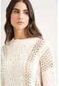 Sweater Tejido Para Mujer Detalle Brillo Sweater Tejido Para Mujer Detalle Brillo Crema M Vélez de Vélez