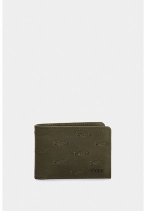 Billetera En Cuero Grabado Para Hombre Hazel Billetera En Cuero Grabado Para Hombre Hazel Verde Oliva VÉLEZ