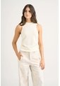 Top Tank Tejido Rectilíneo Para Mujer Manga Sisa Top Tank Tejido Rectilíneo Para Mujer Manga Sisa Crema XL VÉLEZ de Vélez