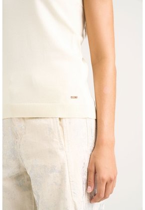 Top Tank Tejido Rectilíneo Para Mujer Manga Sisa Top Tank Tejido Rectilíneo Para Mujer Manga Sisa Crema XL VÉLEZ