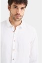 Camisa Manga Larga En Lino Para Hombre Silueta Semi Ajustada Camisa Manga Larga En Lino Para Hombre Silueta Semi Ajustada Blanco S VÉLEZ de Vélez