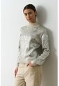 Sweater Tejido De Cuello Alto Para Mujer Nacarina Sweater Tejido De Cuello Alto Para Mujer Nacarina Gris M VÉLEZ de Vélez