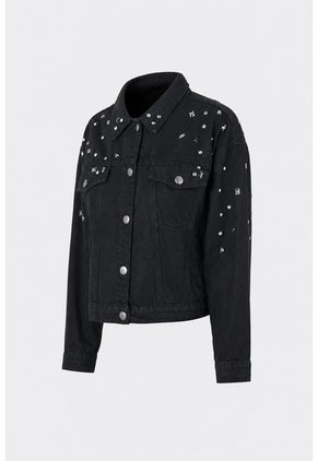 Chaqueta Black Para Mujer Silueta Trucker Chaqueta Black Para Mujer Silueta Trucker Negro L VÉLEZ