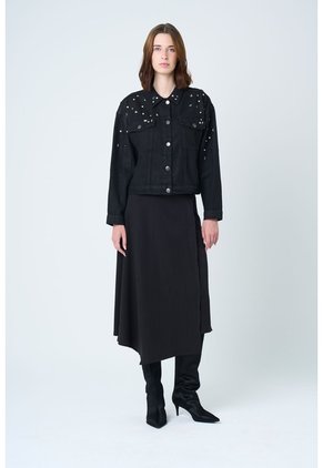 Chaqueta Black Para Mujer Silueta Trucker Chaqueta Black Para Mujer Silueta Trucker Negro L VÉLEZ