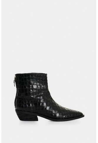 Botín En Cuero Croco Para Mujer Arizona Botín En Cuero Croco Para Mujer Arizona Negro 38 VÉLEZ Vélez