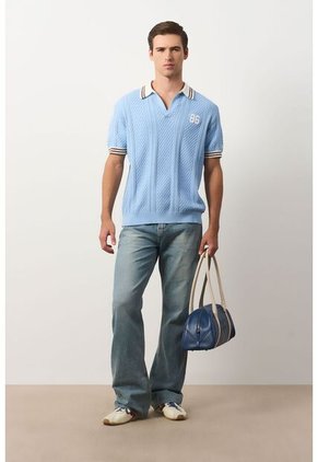Polo Manga Corta Para Hombre Polo Manga Corta Para Hombre Azul Claro M VÉLEZ