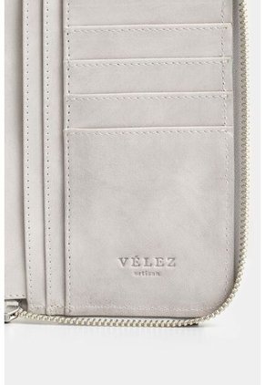 Porta Chequera Ibiza De Cuero Para Mujer Cadena Porta Chequera Ibiza De Cuero Para Mujer Cadena Gris VÉLEZ
