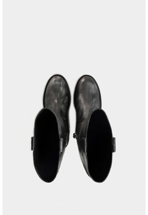 Botas Tulipan De Cuero Brush Off Para Mujer Efecto Metalizado Botas Tulipan De Cuero Brush Off Para Mujer Efecto Metalizado Gris 38 VÉLEZ