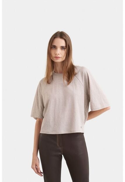 Camiseta Trufa Tejido De Punto Para Mujer Efecto Jaspe Camiseta Trufa Tejido De Punto Para Mujer Efecto Jaspe Arena XS Vélez