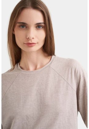 Camiseta Trufa Tejido De Punto Para Mujer Efecto Jaspe Camiseta Trufa Tejido De Punto Para Mujer Efecto Jaspe Arena XS Vélez