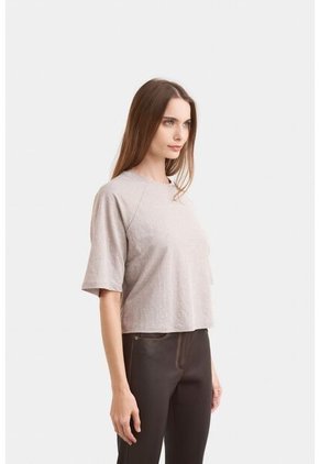 Camiseta Trufa Tejido De Punto Para Mujer Efecto Jaspe Camiseta Trufa Tejido De Punto Para Mujer Efecto Jaspe Arena XS Vélez