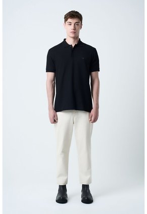 Polo Para Hombre Semi Fit Detalle Jacquard Polo Para Hombre Semi Fit Detalle Jacquard Negro S VÉLEZ