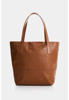 Shopping De Cuero Grabado Para Mujer Verona Shopping De Cuero Grabado Para Mujer Verona Miel VÉLEZ