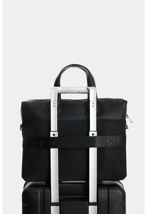 Maletín Portátil En Lona Y Cuero Para Hombre Breeze Maletín Portátil En Lona Y Cuero Para Hombre Breeze Negro VÉLEZ