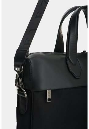 Maletín Portátil En Lona Y Cuero Para Hombre Breeze Maletín Portátil En Lona Y Cuero Para Hombre Breeze Negro VÉLEZ