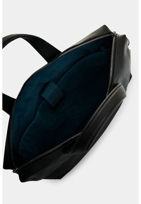 Maletín Portátil En Lona Y Cuero Para Hombre Breeze Maletín Portátil En Lona Y Cuero Para Hombre Breeze Negro VÉLEZ