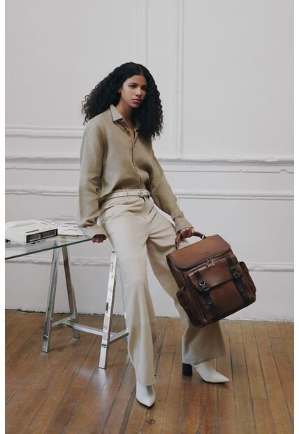 Pantalón Wide Leg San Jacinto En Gamuza Para Mujer Semiholgado Pantalón Wide Leg San Jacinto En Gamuza Para Mujer Semiholgado Beige 10 Vélez