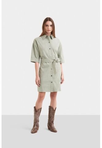 Vestido Camisero Neu De Cuero Gamuza Para Mujer Perilla Con Broches Vestido Camisero Neu De Cuero Gamuza Para Mujer Perilla Con Broches Agua Marina 08 VÉLEZ Vélez
