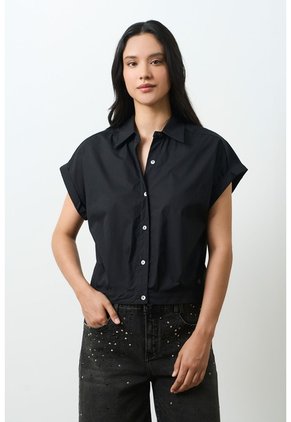 Camisa Holgada Para Mujer Sombra Camisa Holgada Para Mujer Sombra Negro M VÉLEZ