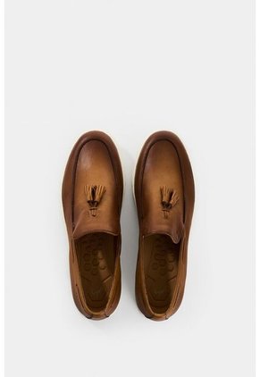 Mocasines Solan De Cuero Para Hombre Acabado Envejecido Mocasines Solan De Cuero Para Hombre Acabado Envejecido Miel 40 VÉLEZ