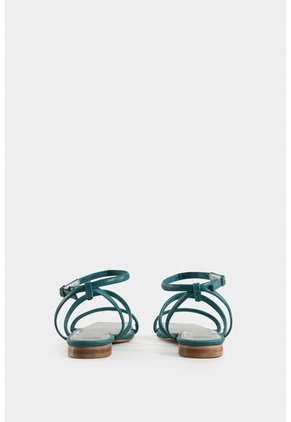 Sandalias Planas Orión De Cuero Para Mujer Ajuste Al Tobillo Sandalias Planas Orión De Cuero Para Mujer Ajuste Al Tobillo Azul Aguamarina 34 Vélez