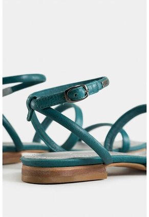 Sandalias Planas Orión De Cuero Para Mujer Ajuste Al Tobillo Sandalias Planas Orión De Cuero Para Mujer Ajuste Al Tobillo Azul Aguamarina 34 Vélez