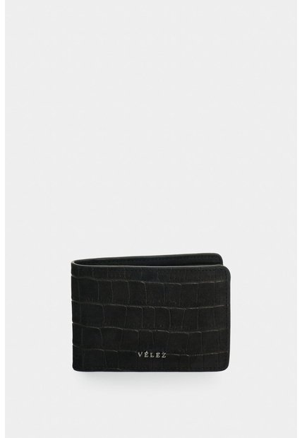 Billetera En Cuero Nobuck Croco Para Hombre Tessa 2.0 Billetera En Cuero Nobuck Croco Para Hombre Tessa 2.0 Negro VÉLEZ