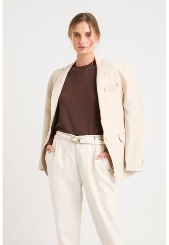 Blazer Aurora En Lino Para Mujer Fit Holgado Blazer Aurora En Lino Para Mujer Fit Holgado Arena XL VÉLEZ Vélez