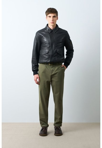 Chaqueta Aviador De Cuero Para Hombre Nila Chaqueta Aviador De Cuero Para Hombre Nila Negro XXL VÉLEZ