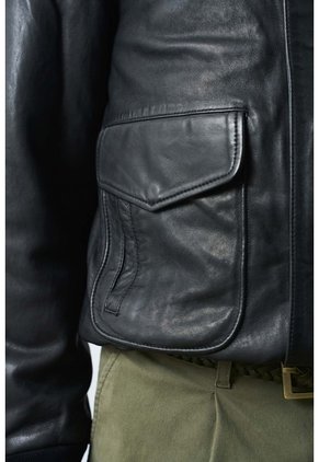 Chaqueta Aviador De Cuero Para Hombre Nila Chaqueta Aviador De Cuero Para Hombre Nila Negro XXL VÉLEZ